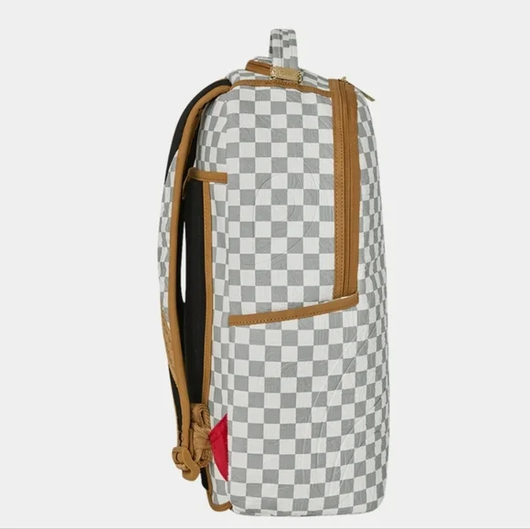 Sprayground Embossed Cream Checkerboard Backpack - Picture 3 of 7